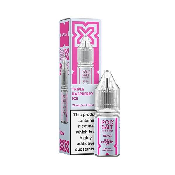 Pod Salt Nexus - Triple Raspberry Ice 10ml (Nic Salt) 10MG 10ml