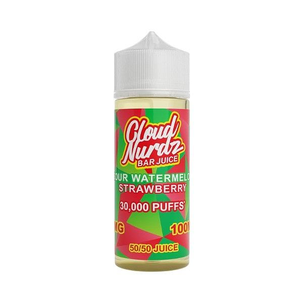 Cloud Nurdz - Sour Watermelon Strawberry 100ml (Shortfill) 0MG 100ml