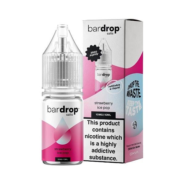 Bar Drop Salts - Strawberry Ice Pop 10ml (Nic Salt) 10MG 10ml